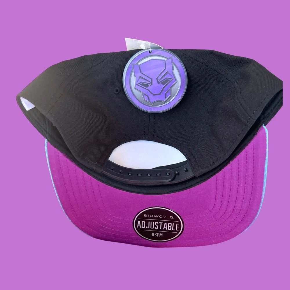 Black Panther Wakanda Forever Teal Purple Baseball Cap Hat. Great. Marvel. NWT.